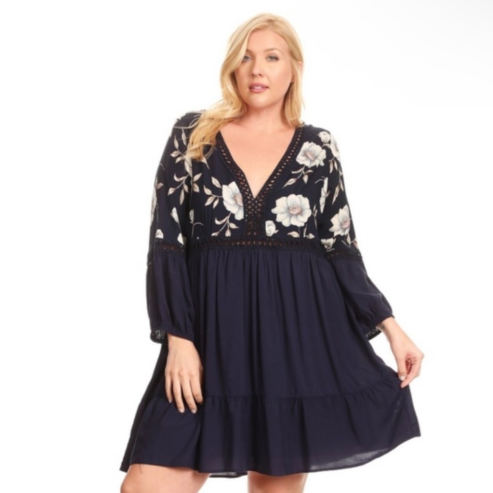 C.O.C Clothing Obsessed Company Navy Floral Mini Dress size 3XL